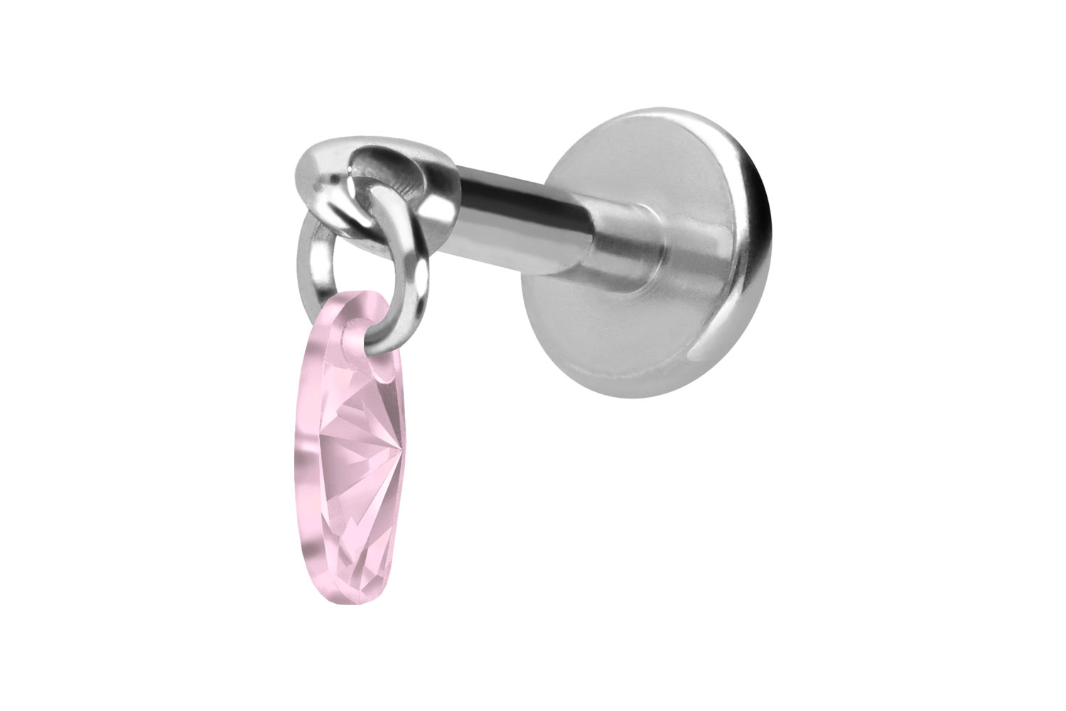 Titan Labret Piercing mit Innengewinde KRISTALLOVAL